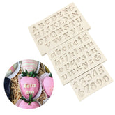 Molde Silicona Alfabeto Mini Mayúscula, Minúscula y Números (Set x 3 Moldes)